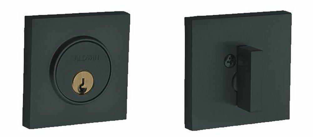 Baldwin Hardware Satin Black Forged Brass Deadbolt Lock 