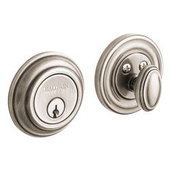 Forged Brass Deadbolt Lock in Lifetime Satin Nickel