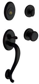 Baldwin LOGAN SINGLE CYLINDER HANDLESET WITH CLASSIC INTERIOR KNOB 