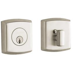 Forged Brass Keyed Entry Deadbolt Lock in Satin Nickel
