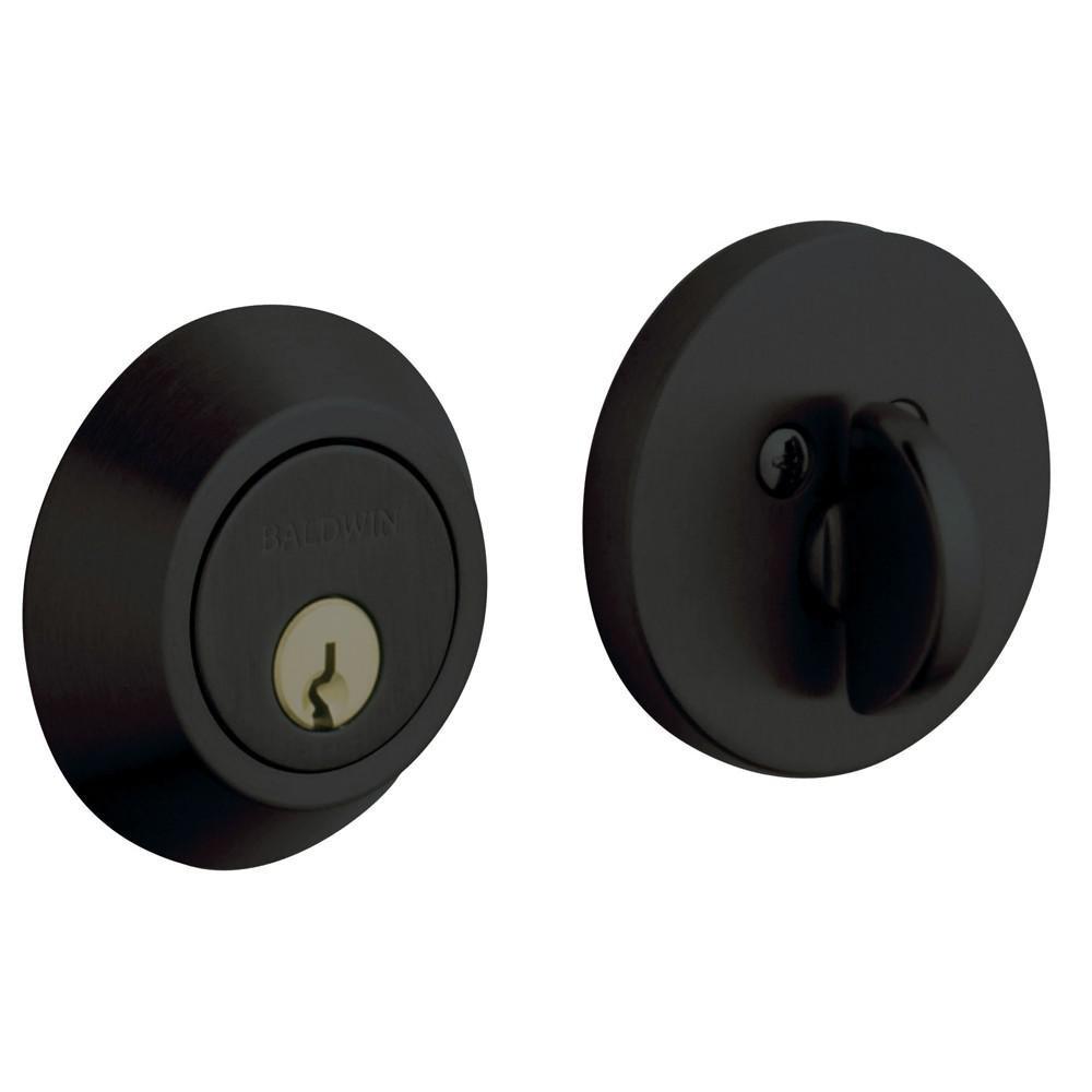 Baldwin Hardware Satin Black Forged Brass Deadbolt Lock 