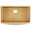 Signature Hardware Matte Gold 30 x 21 in. Stainless Steel Single Bowl Farmhouse Kitchen Sink 