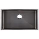 Signature Hardware Gunmetal Black 32 x 18 in. No Hole Stainless Steel Single Bowl Undermount Kitchen Sink 