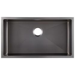 32 in. Undermount Stainless Steel Single Bowl Kitchen Sink in Gunmetal Black