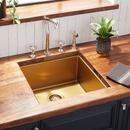 Signature Hardware Matte Gold 19 x 20 in. No Hole Stainless Steel Single Bowl Undermount Prep Sink 