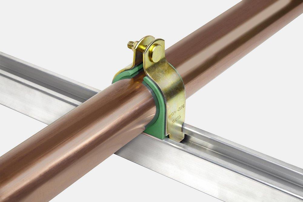 FNW&reg; Yellow Zinc High Temperature Cushioned Tubing Strut Clamp 