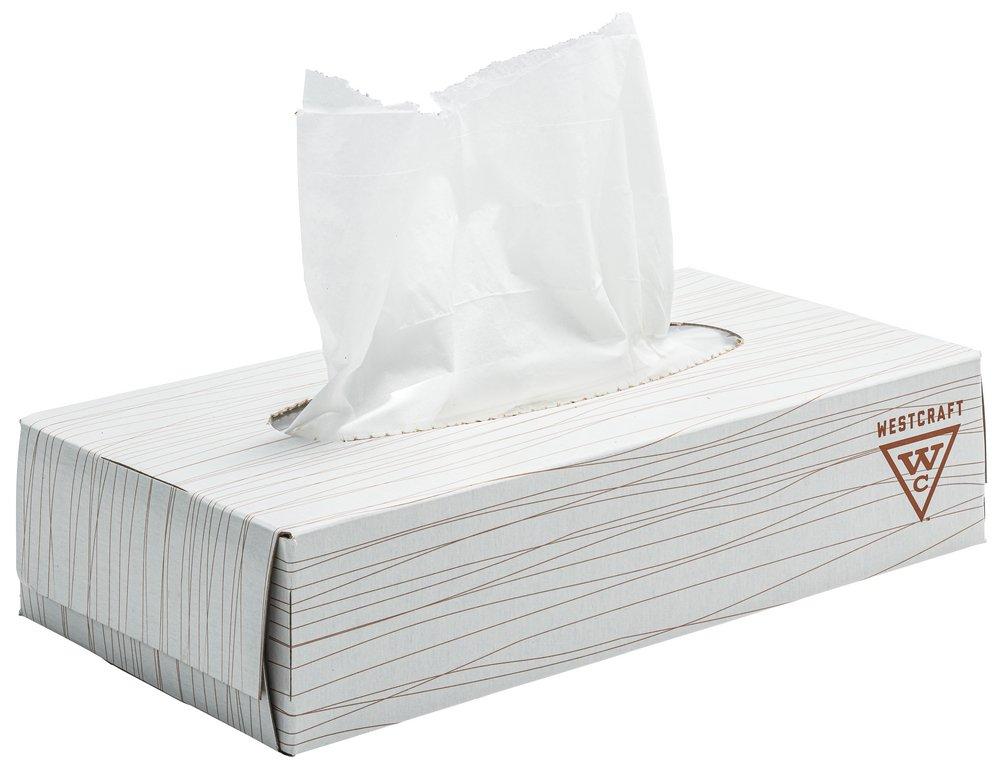 Westcraft White 8-3/10 in. Deluxe Facial Tissue (Case of 30) 