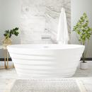 66-1/2 x 32 in. Freestanding Bathtub Center Drain in White with Polished Brass Trim