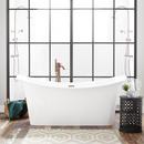 68-1/2 x 30-3/4 in. Freestanding Bathtub Center Drain in White with Polished Brass Trim