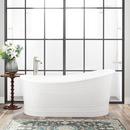 66 x 34-1/2 in. Freestanding Bathtub End Drain in White with Oil Rubbed Bronze Trim