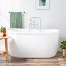 Signature Hardware White/Oil Rubbed Bronze 55-1/8 x 29 in. Freestanding Bathtub End Drain 