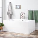 59 x 37-1/4 in. Freestanding Bathtub Center Drain in White with Chrome Trim