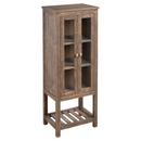 24 x 61-1/4 in. Linen Tower in Grey Wash Pine with Satin Brass Hardware
