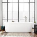 70 x 33-1/4 in. Freestanding Bathtub Center Drain in White with Brushed Nickel Trim