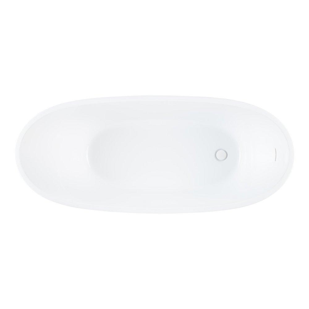 Signature Hardware White/White 67-1/4 x 29-1/8 in. Freestanding Bathtub End Drain 