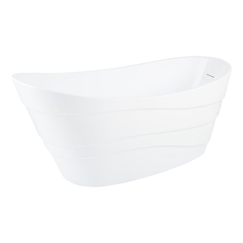 Signature Hardware White 67-1/4 x 29-1/8 in. Freestanding Bathtub End Drain 