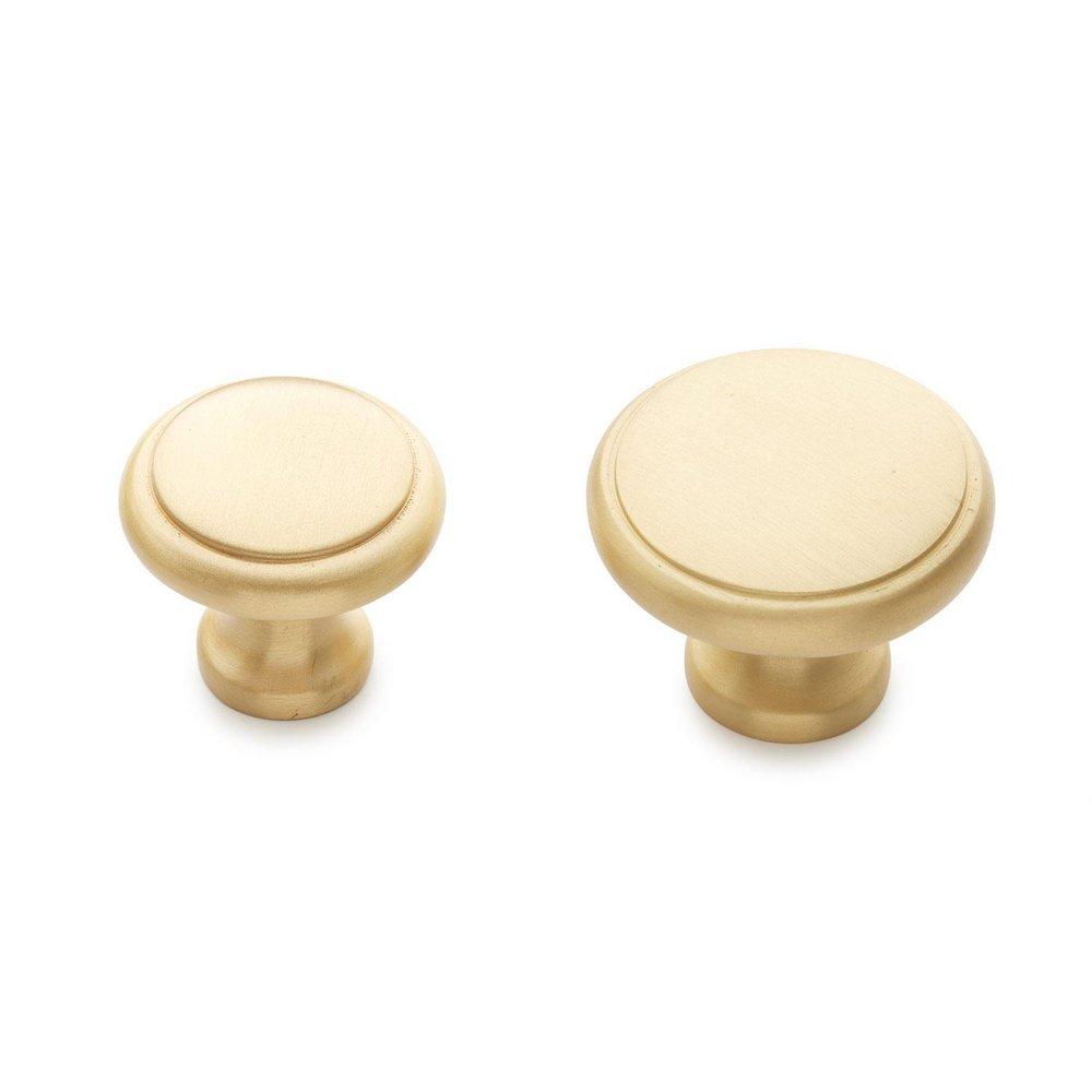 Signature Hardware Satin Brass 1-1/4 in. Brass Round Cabinet Knob 