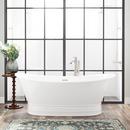 69 x 31-1/8 in. Freestanding Bathtub Center Drain in White with Brushed Nickel Trim