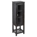 19 x 61-1/8 in. Linen Tower in Antique Black with Satin Nickel Hardware