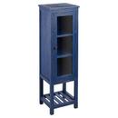 19 x 61-1/8 in. Linen Tower in Rustic Navy Blue with Antique Brass Hardware
