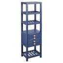22 x 72-1/4 in. Linen Tower in Rustic Navy Blue with Antique Copper Hardware