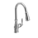 Moen Polished Chrome Single Handle Pull Down Touchless Kitchen Faucet with Reflex, PowerClean and MotionSense Technology 