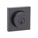 Square Single Cylinder Deadbolt with SmartKey Security in Matte Black