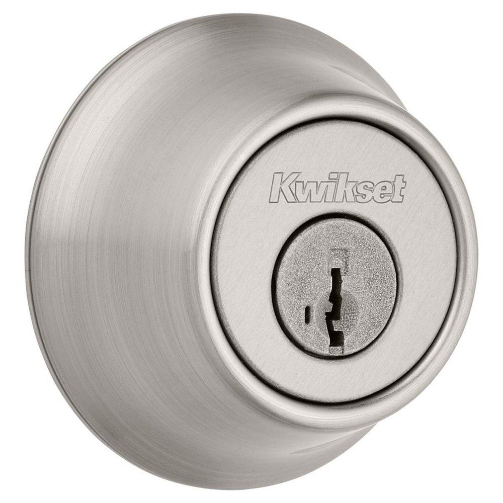 Kwikset Satin Nickel 2-1/2 x 1-1/16 in. Deadbolt Lock 