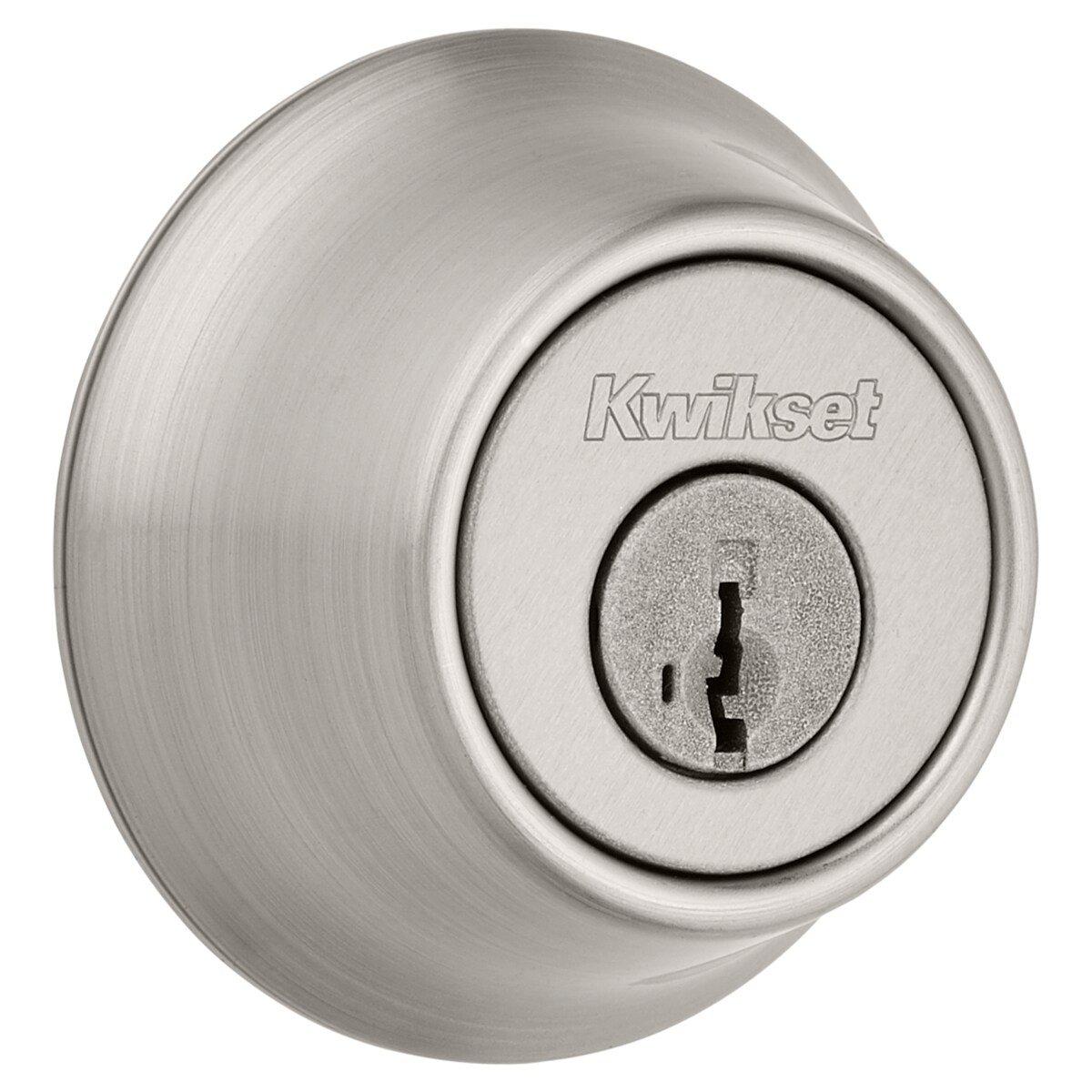 Kwikset Satin Nickel 2-1/2 x 1-1/16 in. Deadbolt Lock 