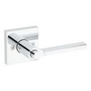 Metal Square Door Lever in Polished Chrome