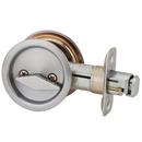 Kwikset Satin Chrome Round Pocket Door Lock in Satin Chrome 