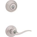 Metal Round Door Lever in Satin Nickel