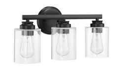 100W 3-Light Medium E-26 Incandescent Vanity Fixture in Flat Black