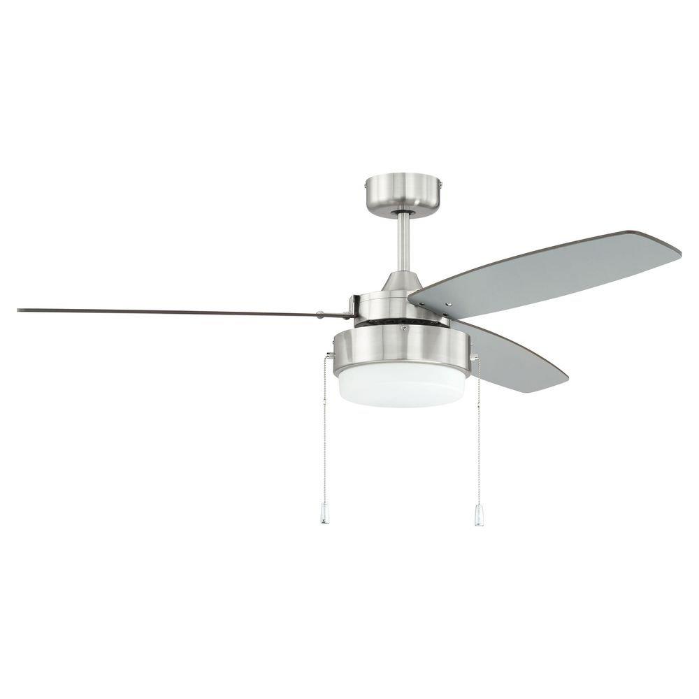 Craftmade Brushed Polished Nickel 52 in. 39W 3-Blade 2-Light Ceiling Fan 