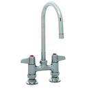 4" Deck Mount Faucet, 5-1/2" Swivel Gooseneck, 2.2 GPM Aerator, 1/2" NPT Supply Nipples 