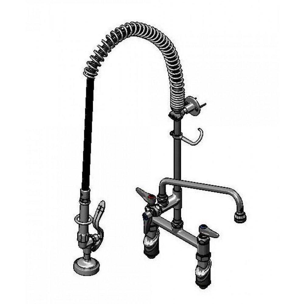 EasyInstall Pre-Rinse, 8" DeckMount, Eternas, 12" ADF & 2.2 GPM Rosespray, 12" Riser 