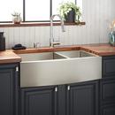 36 x 21 in. Stainless Steel Double Bowl Farmhouse Kitchen Sink in Pewter