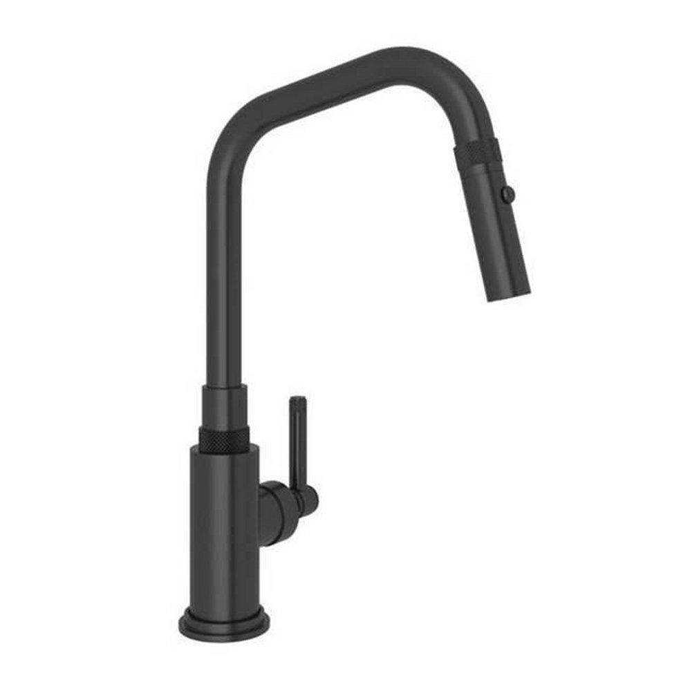 ROHL&reg; Matte Black Single Handle Pull Down Kitchen Faucet 