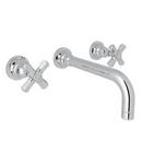 ROHL&reg; Polished Chrome Two Handle Wall Mount Widespread Bathroom Sink Faucet 