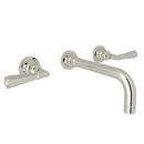 Two Handle Wall Mount Widespread Bathroom Sink Faucet in Polished Nickel