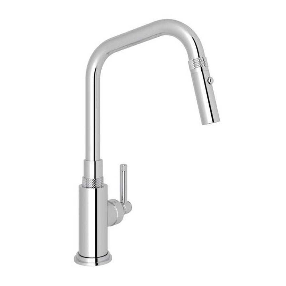 ROHL&reg; Polished Chrome Single Handle Pull Down Kitchen Faucet 