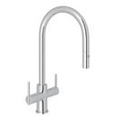 ROHL&reg; Polished Chrome Two Handle Pull Down Kitchen Faucet 