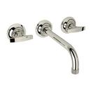 ROHL® Brushed Nickel Two Handle Wall Mount Widespread Bathroom Sink Faucet
