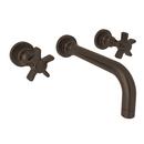 ROHL® Tuscan Brass Two Handle Wall Mount Widespread Bathroom Sink Faucet