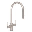 ROHL&reg; Satin Nickel Two Handle Pull Down Kitchen Faucet 