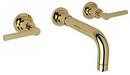 Two Handle Widespread Bathroom Sink Faucet in Unlacquered Brass 