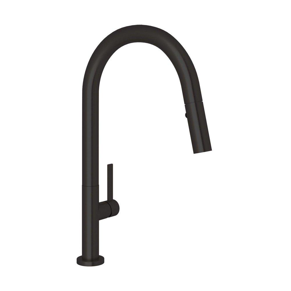 ROHL&reg; Matte Black Single Handle Pull Down Kitchen Faucet 