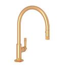 Single Handle Pull Down Kitchen Faucet in Satin Gold