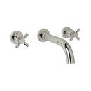 Perrin & Rowe&reg; Polished Nickel Two Handle Wall Mount Widespread Bathroom Sink Faucet 