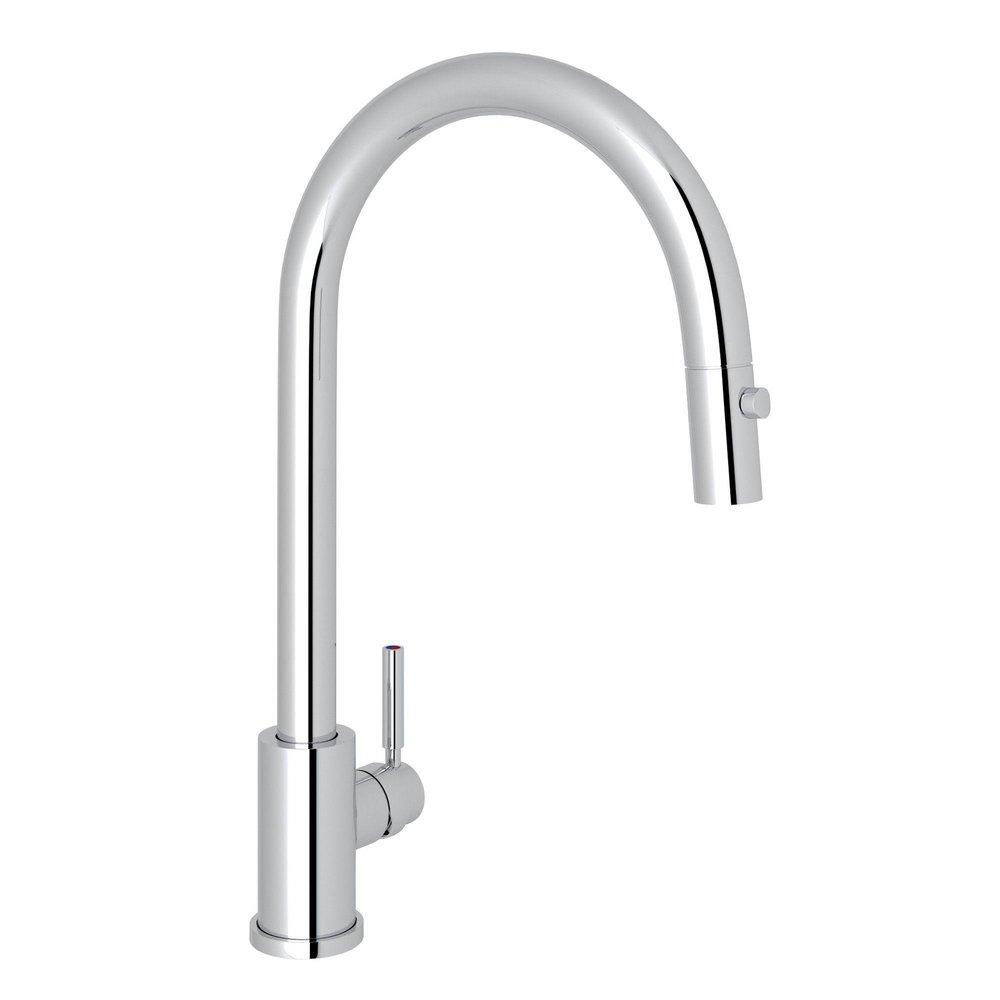 Perrin & Rowe&reg; Polished Chrome Single Handle Pull Down Kitchen Faucet 